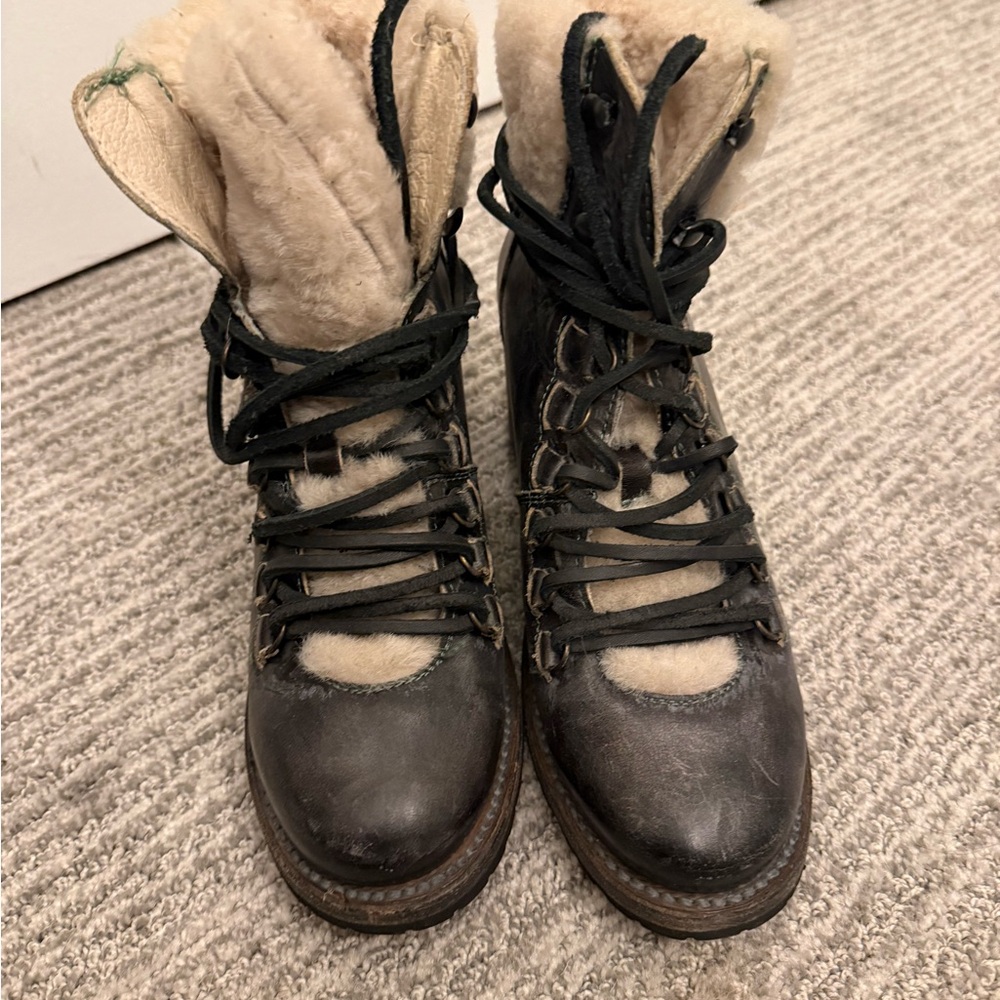 Freebird by Steven Black and Cream Combat Boots